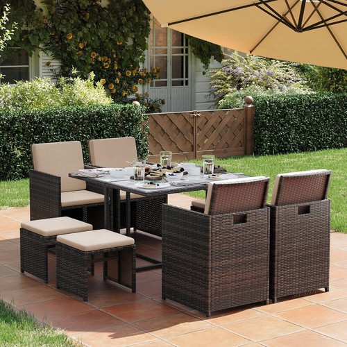 Rattan garden furniture cube - garden,