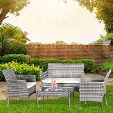 Rattan Garden Mix Grey 4 Piece