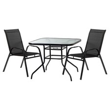 3pc Garden Furniture Set Glass