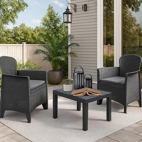 3pc rattan bistro set outdoor - bistro,
