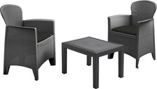 3pc Black Rattan Garden