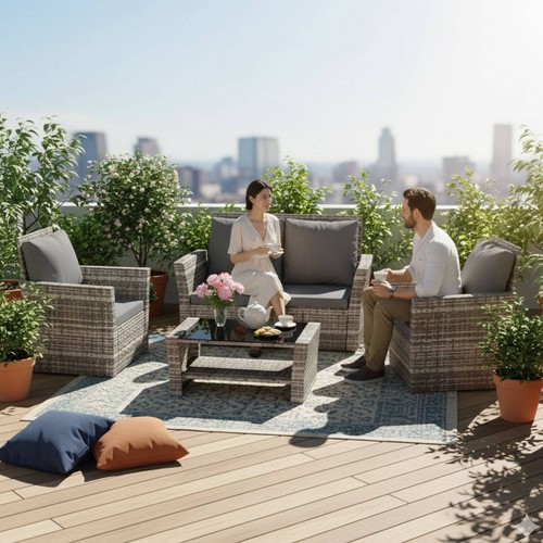Rattan furniture set 4pcs - furniture,