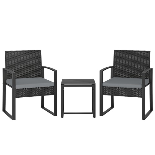 Outsunny rattan bistro set 3 - set,,