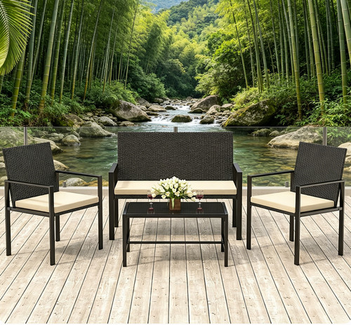 Rattan sofa set piece garden - rattan,